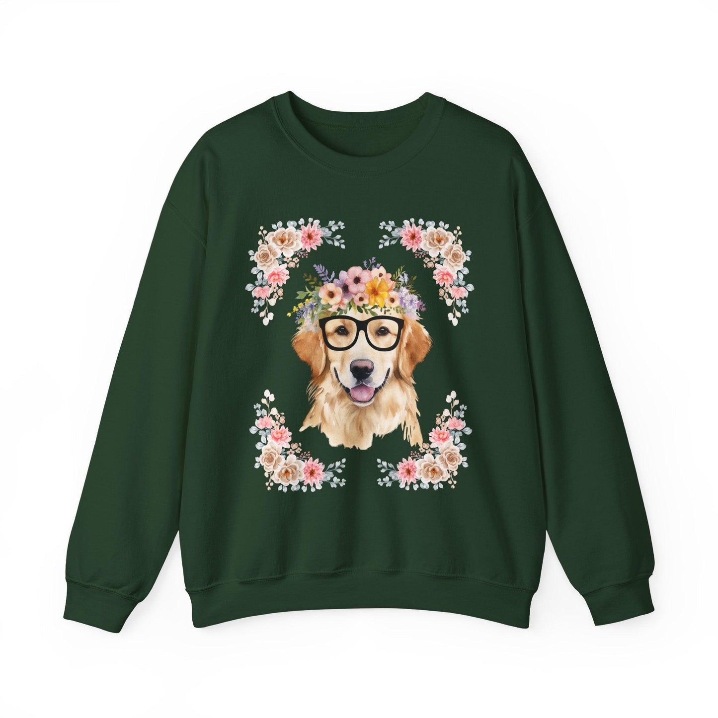 Geeky Goddess Golden Retriever Unisex Crewneck Sweatshirt