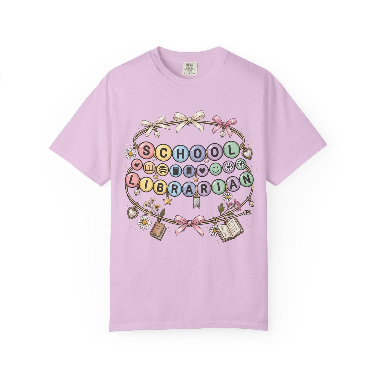 School Librarian Keys Beads T-Shirt, Librarian Graphic Tee, Library Media Specialist Shirt, Book Lover Teacher Gift, Back to School Tee