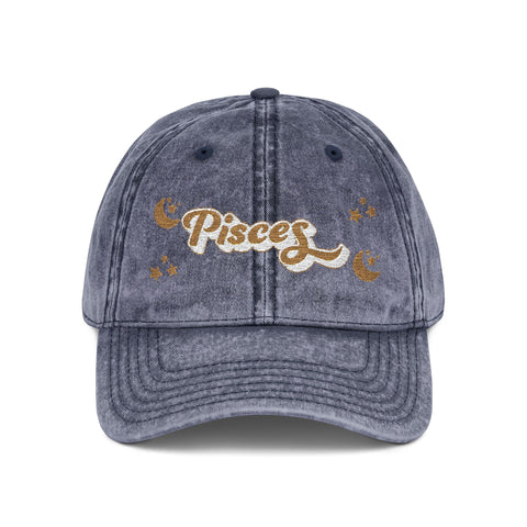 'Pisces' Vintage Embroidered Cap