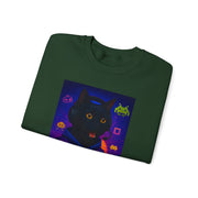 Cozy Gamer Cat Sweatshirt - Unisex Heavy Blend™ Crewneck, Perfect for Gaming Nights, Halloween, Cat Lovers, Gift Ideas, Comfortable Wear
