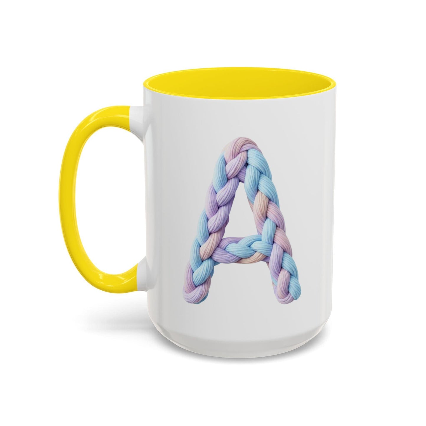 Minimalist Embroidery Typography Accent Coffee Mug | Pastel Thread Design