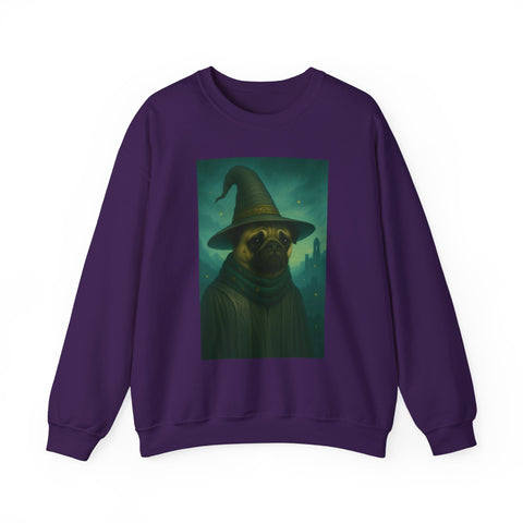 Wizard Pug Sweatshirt, Cozy Unisex Sweatshirt, Funny Pet Lover Gift, Halloween Apparel, Casual Trendy Crewneck