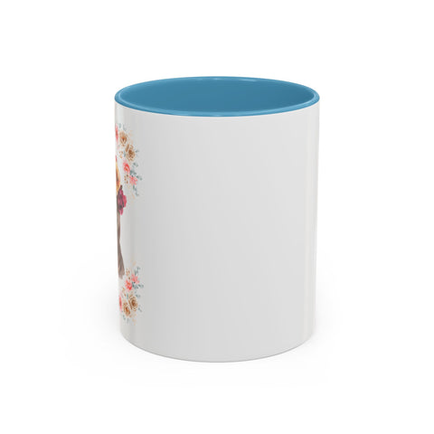 Geeky Goddess Dark Gray Cat Accent Coffee Mug