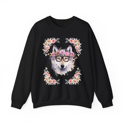 Geeky Goddess Wolf Unisex Crewneck Sweatshirt