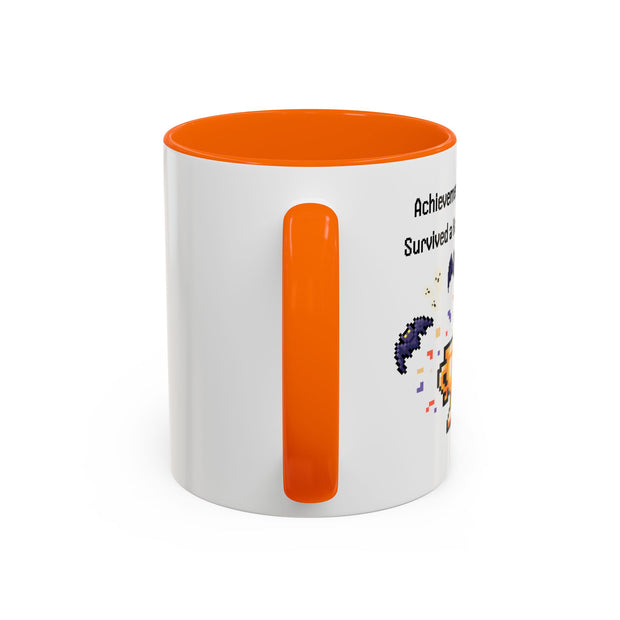 'Achievement Unlocked: Survived A Haunted House' Accent Coffee Mug