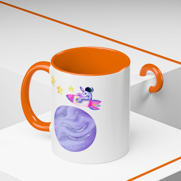 Astronaut Taking Off In Space Accent Coffee Mug