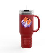 Purple Pumpkin Wrapped In A Bow Insulated Travel Mug, 40oz