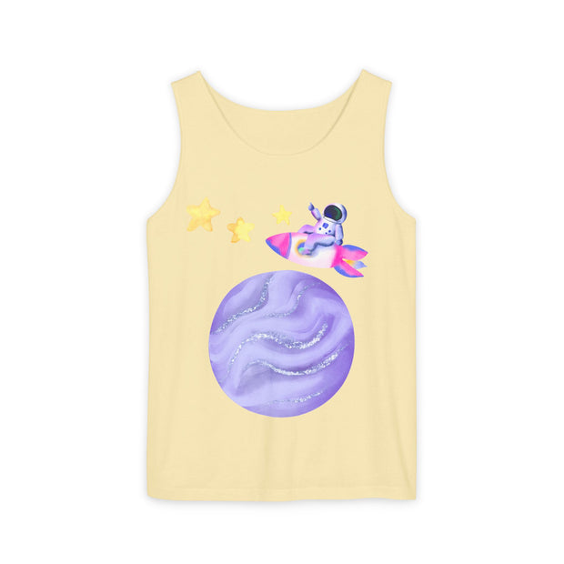 Astronaut Taking Off In Space Unisex Tank Top