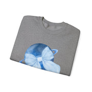 Blue Saturn Wrapped In A Blue Bow Unisex Crewneck Sweatshirt