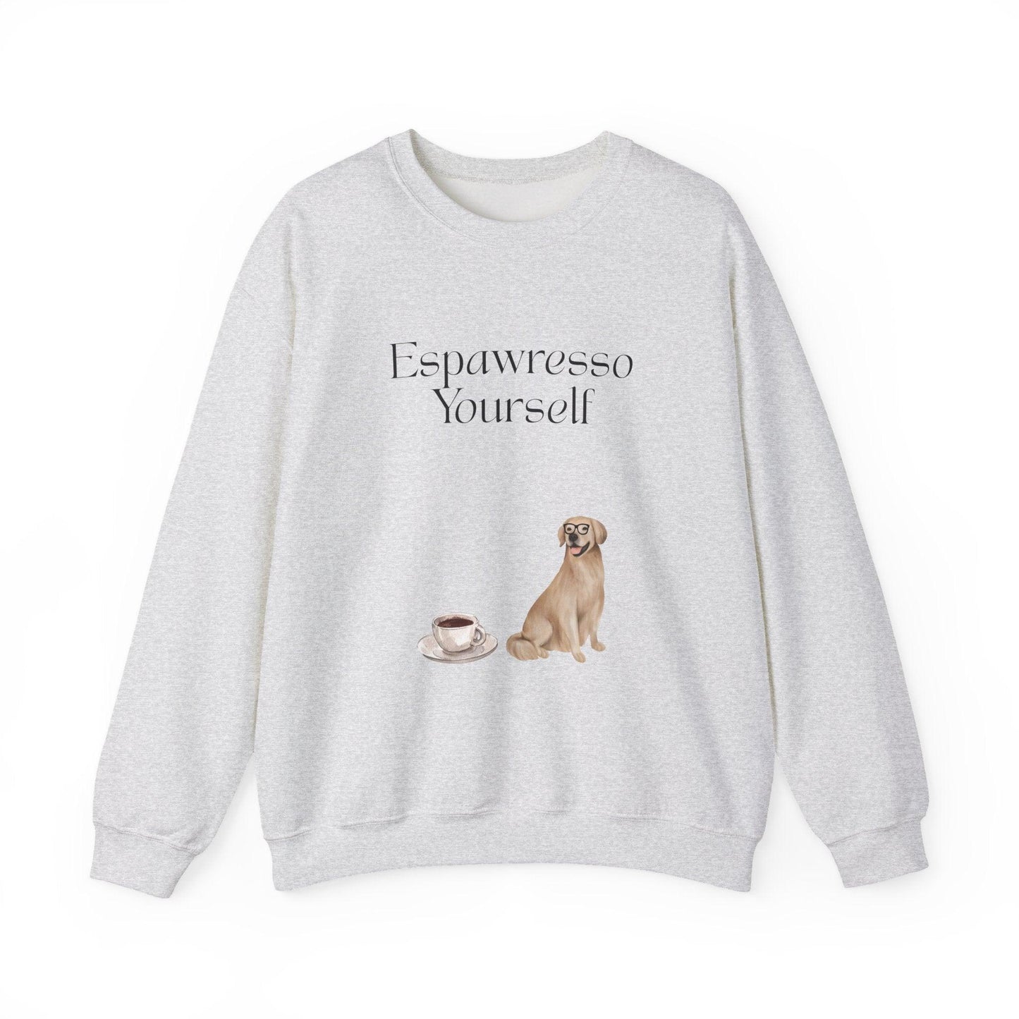 'Espawresso Yourself' Golden Retriever Unisex Crewneck Sweatshirt