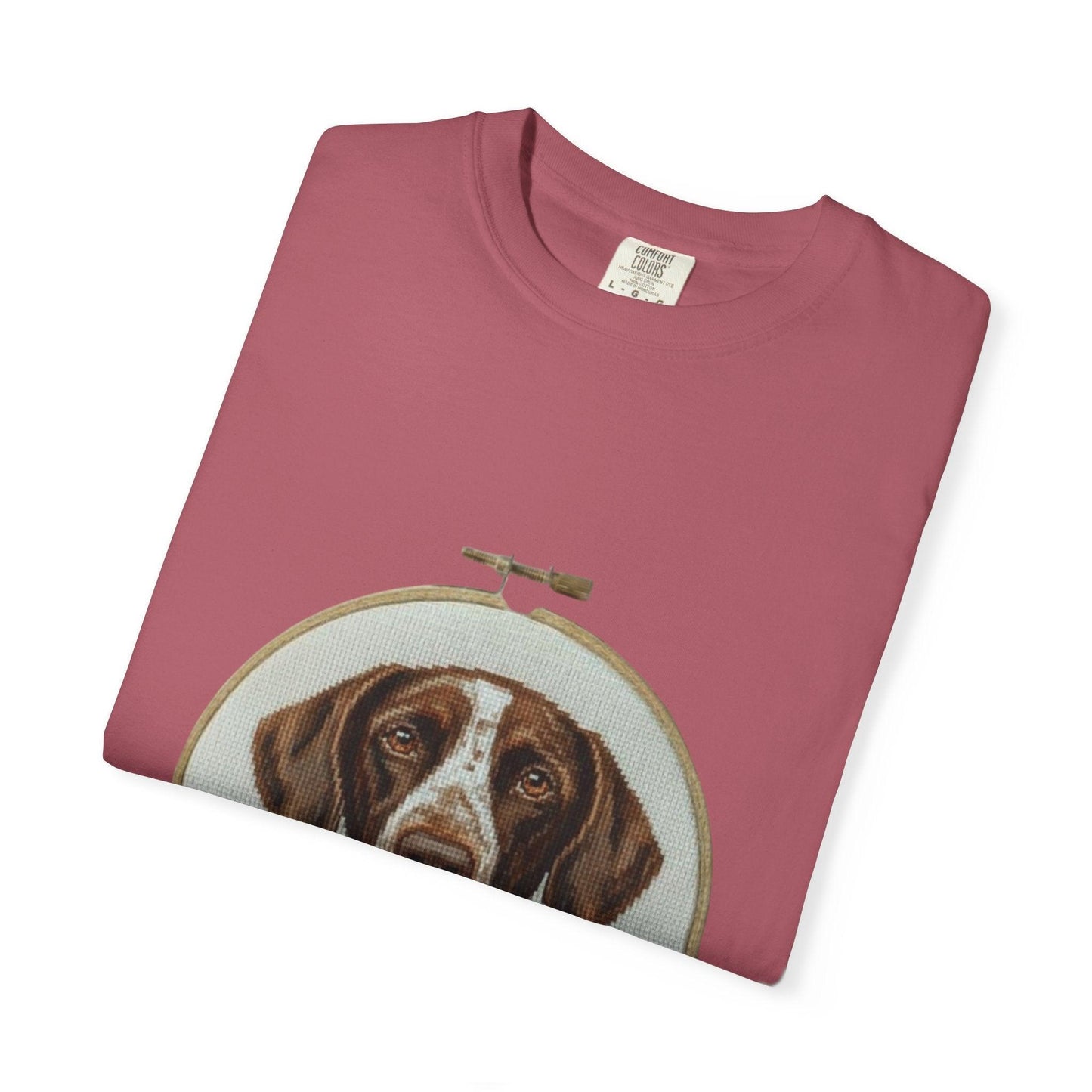 German Shorthaired Pointer Portrait T-Shirt | Embroidery Hoop Dog Art