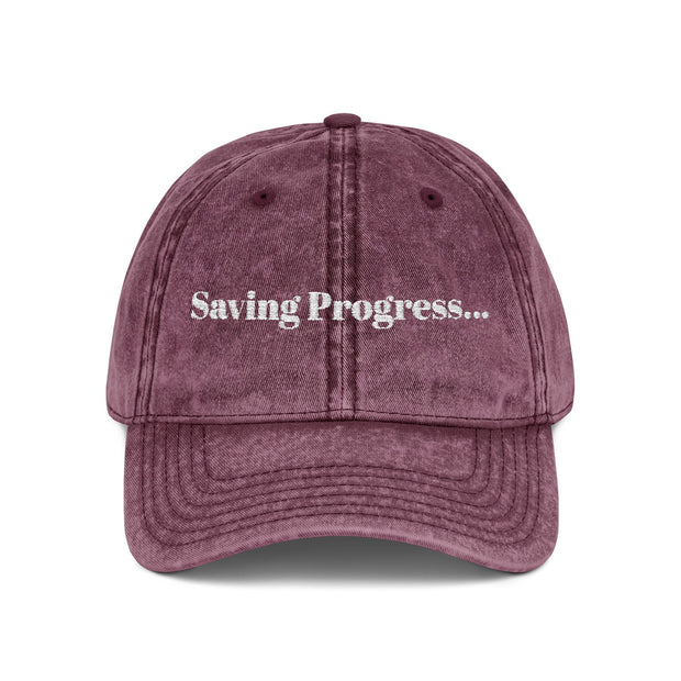 'Saving Progress...' Vintage Embroidered Cap