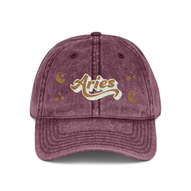 'Aries' Vintage Embroidered Cap