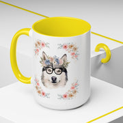 Geeky Goddess Siberian Husky Accent Coffee Mug