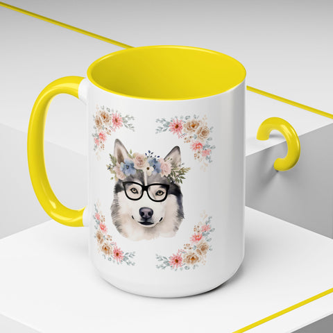 Geeky Goddess Siberian Husky Accent Coffee Mug