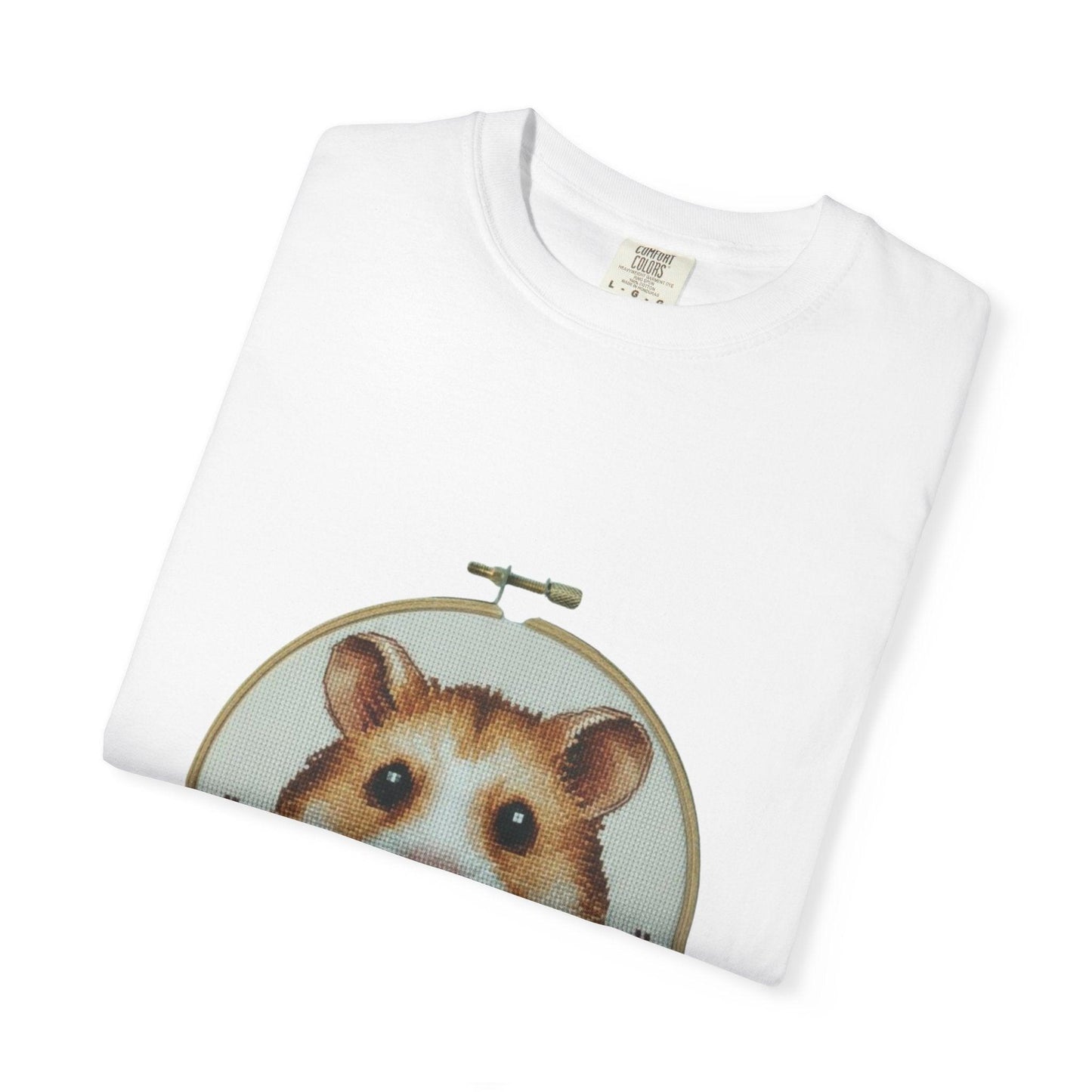 Hamster Portrait Embroidery Hoop T-shirt | Cute Small Pet Illustration