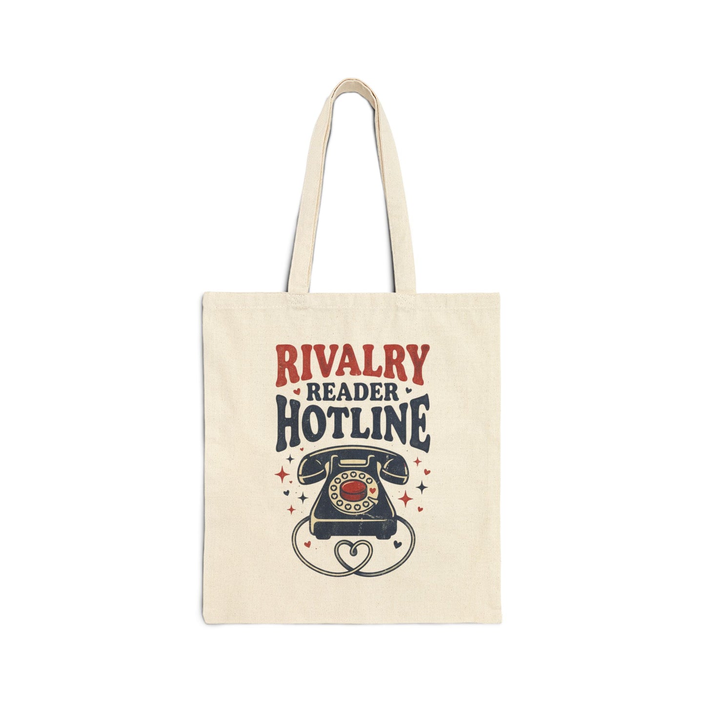 Rivalry Reader Hotline Tote Bag, Hockey Romance Booktok Canvas Tote, Sports Romance Reader Gift Bag