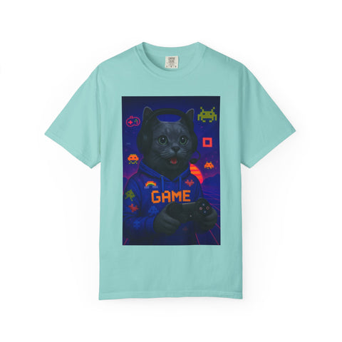 Game On Dark Gray Cat T-shirt