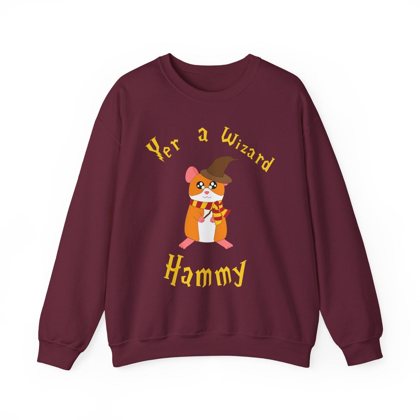 Hammy Wizard Illustration Sweatshirt | Cute Hamster Wizard Crewneck