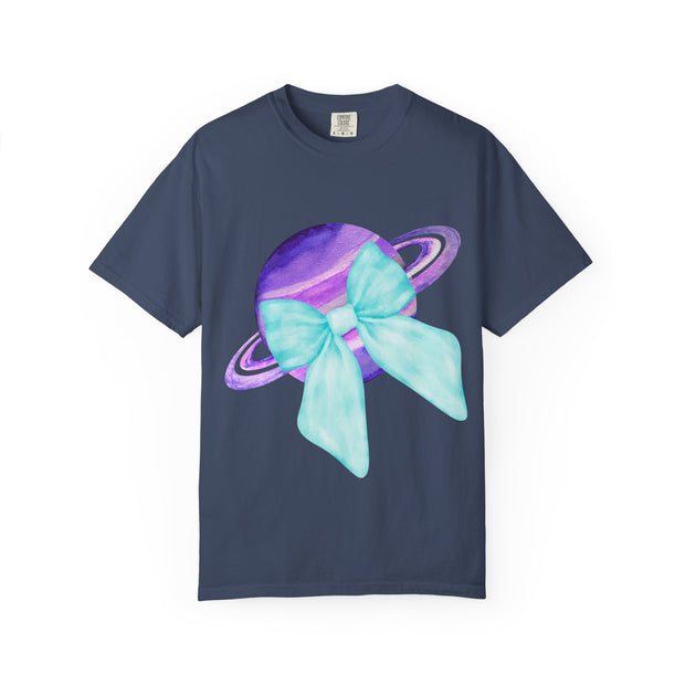 Purple Saturn Wrapped In Bow Unisex T-Shirt