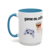 'Game On, Coffee First' Accent Coffee Mug