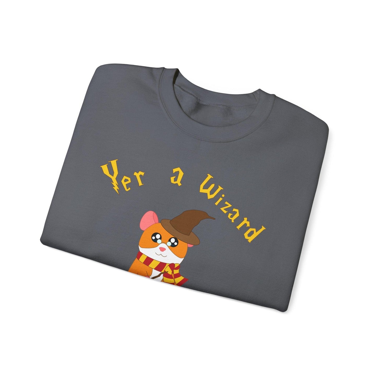 Hammy Wizard Illustration Sweatshirt | Cute Hamster Wizard Crewneck