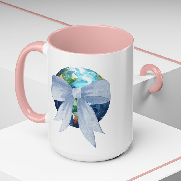 Earth Wrapped In A Bow Accent Coffee Mug
