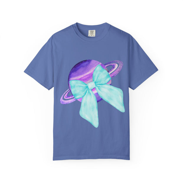 Purple Saturn Wrapped In Bow Unisex T-Shirt