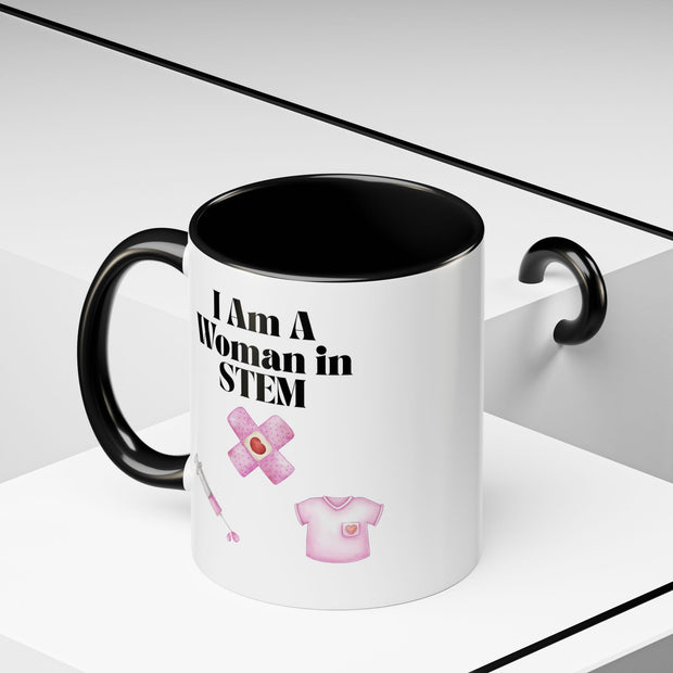'I Am A Woman In STEM' Nurse Accent Coffee Mug