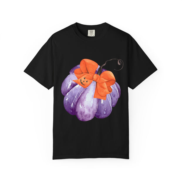 Purple Pumpkin Wrapped In A Bow Unisex T-Shirt