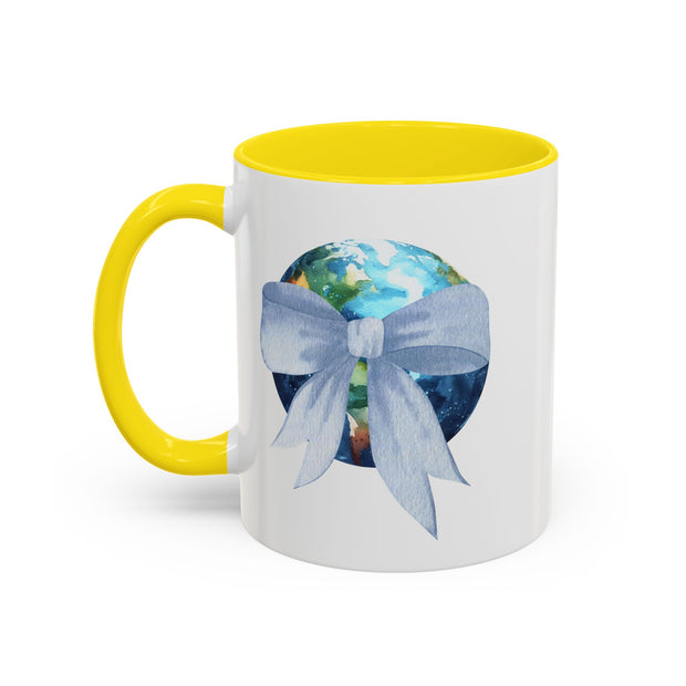 Earth Wrapped In A Bow Accent Coffee Mug