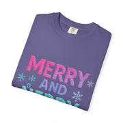 Merry and Nerdy T-Shirt, Unisex Gamer Tee, Holiday Gaming Shirt, Fun Christmas Apparel, Gift for Nerds, Cozy Casual Style