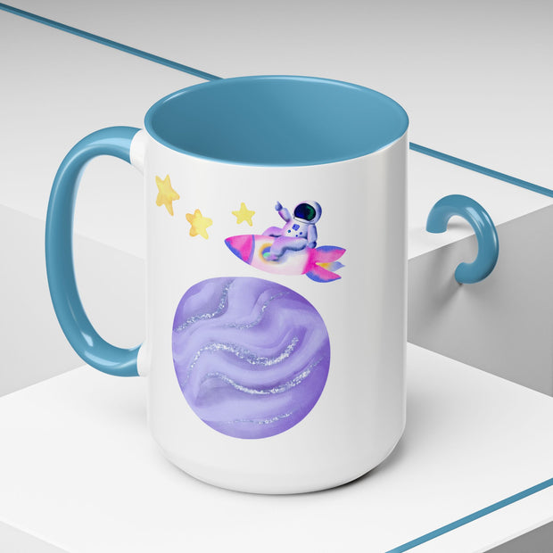 Astronaut Taking Off In Space Accent Coffee Mug