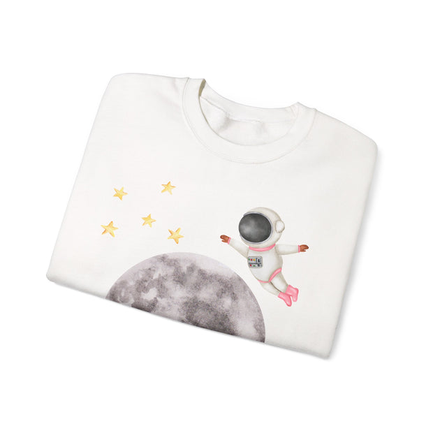 Astronaut Flying To The Moon Unisex Crewneck Sweatshirt