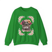 Geeky Goddess Dark Gray Cat Unisex Crewneck Sweatshirt