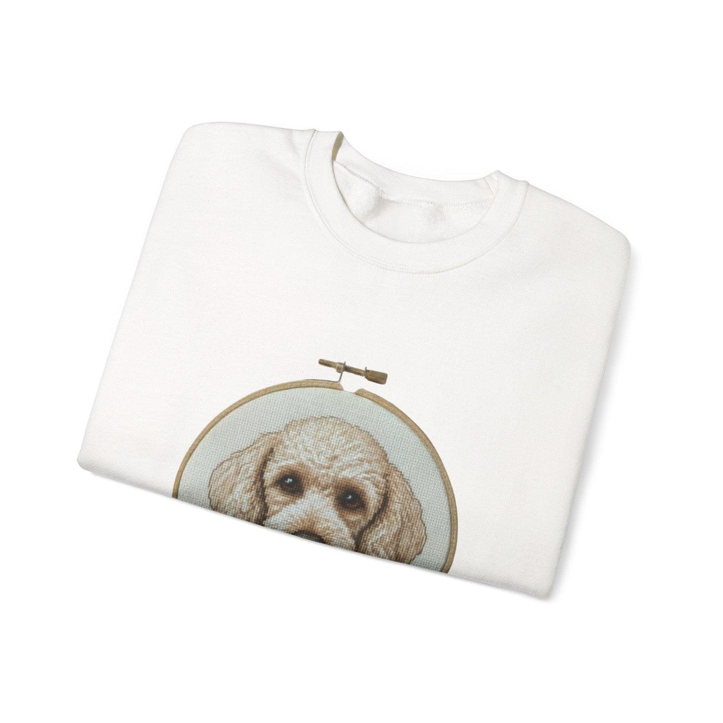 Vintage Embroidery Poodle Portrait sweatshirt | Dog Hoop Art