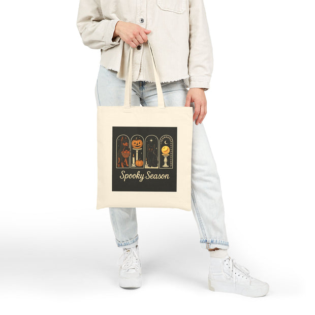 Spooky Season Doberman Cotton Canvas Tote Bag
