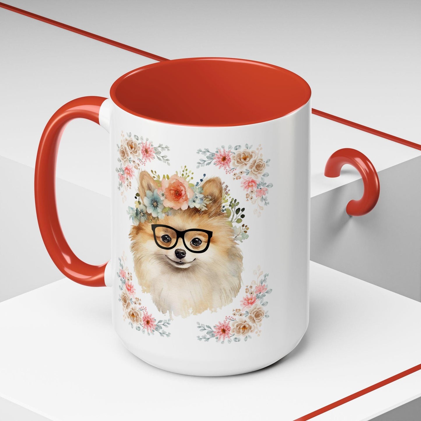 Geeky Goddess Pomeranian Accent Coffee Mug