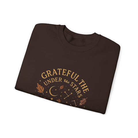 Grateful Under the Stars Sweatshirt - Cozy Unisex Crewneck, Perfect for Fall, Thanksgiving, Gift for Friends, Family