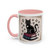Cat and Book Lover's Accent Coffee Mug