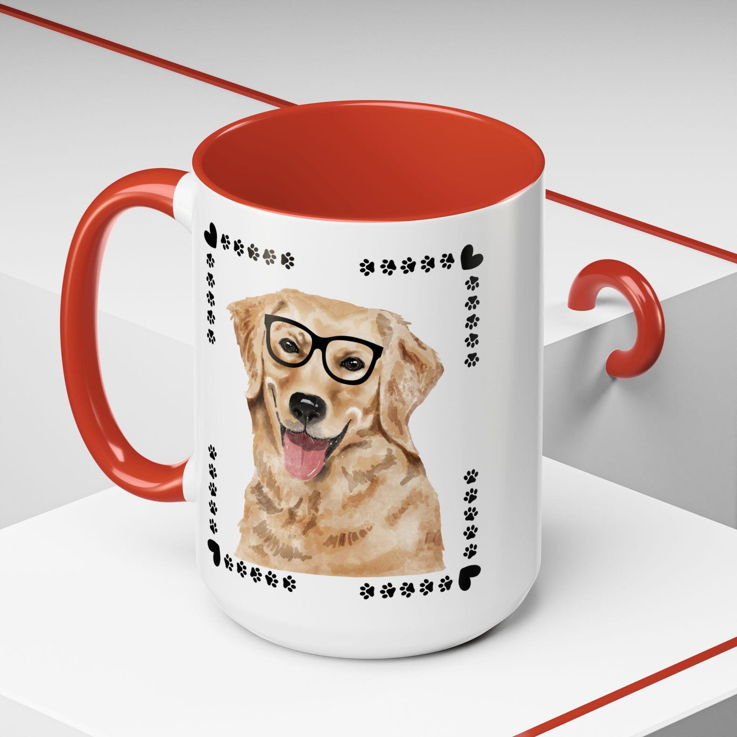 Geeky Good Golden Retriever Accent Coffee Mug