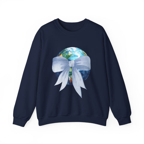 Earth Wrapped In A Bow Unisex Crewneck Sweatshirt