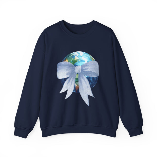 Earth Wrapped In A Bow Unisex Crewneck Sweatshirt