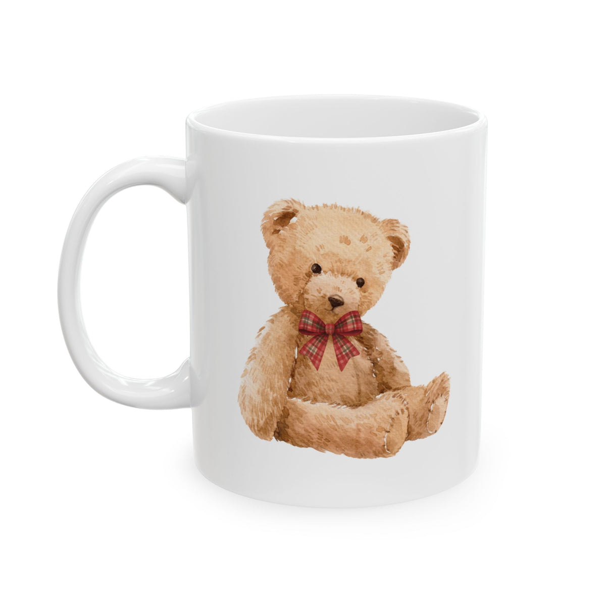 Cute Teddy Bear Illustration Mug | Christmas Holiday Coffee Cup