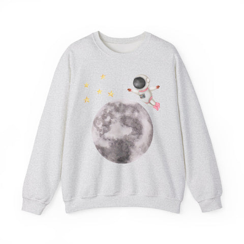 Astronaut Flying To The Moon Unisex Crewneck Sweatshirt