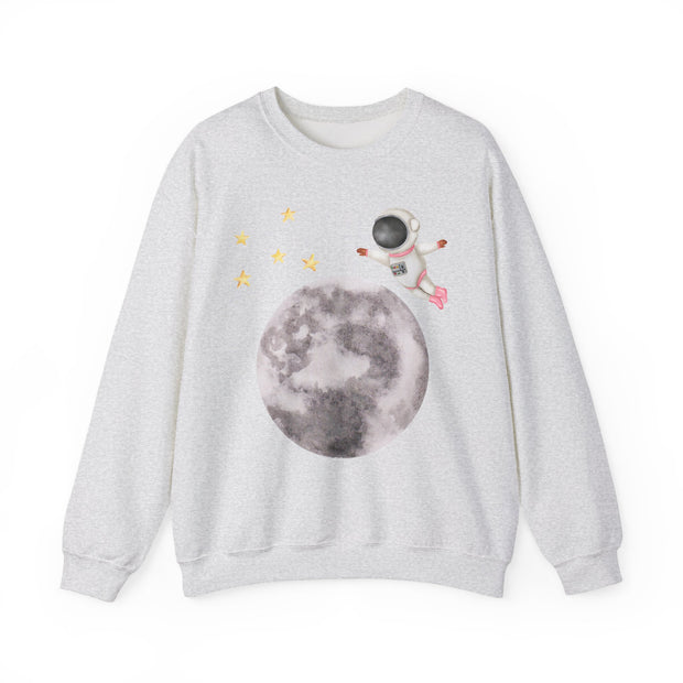 Astronaut Flying To The Moon Unisex Crewneck Sweatshirt