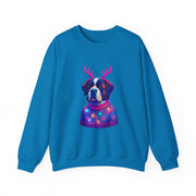 Saint Bernard with Reindeer Antlers sweatshirt | Holiday Dog Sweater Design