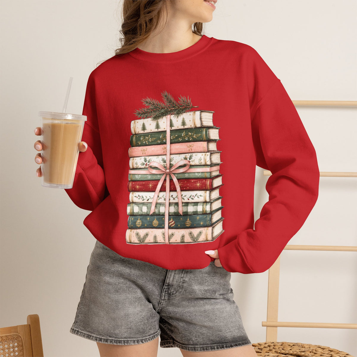 Bookish Christmas Sweatshirt, Christmas Book Lover Crewneck, Cozy Reader Sweater, BookTok Holiday Shirt, Reader Christmas Gift