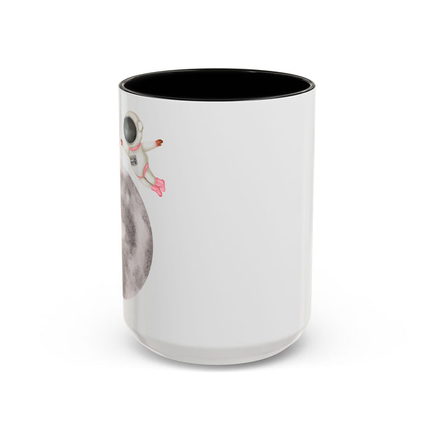 Astronaut Flying To The Moon Accent Coffee Mug