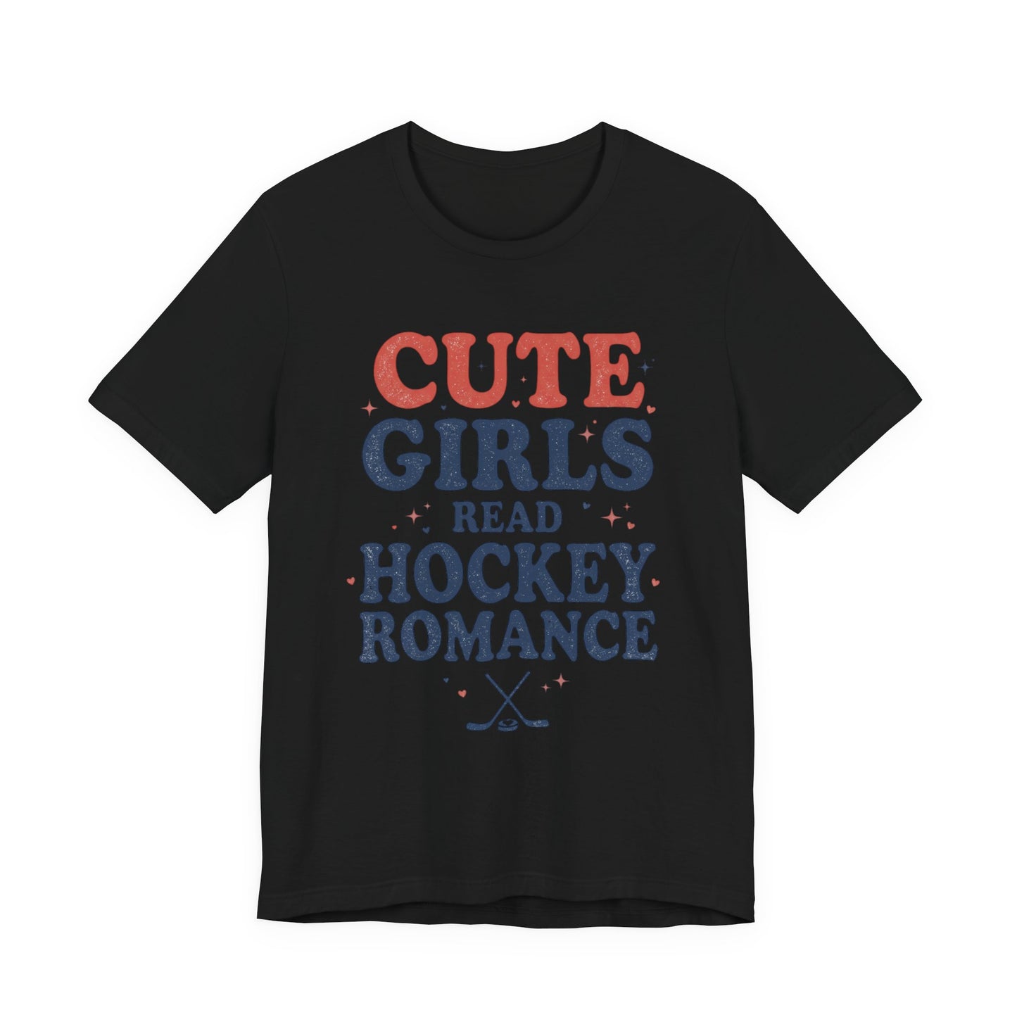 Cute Girls Read Hockey Romance Shirt, Hockey Romance Booktok Tee, Sports Romance Reader Graphic T-Shirt
